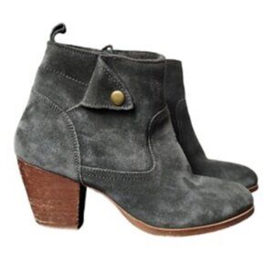 Diba genuine suede leather charcoal grey size 8 booties